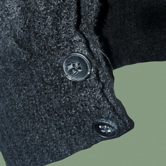 Elegant Black Zip-Up Wool Blend Sweatshirt - Koton Size M - Picture 3 of 6